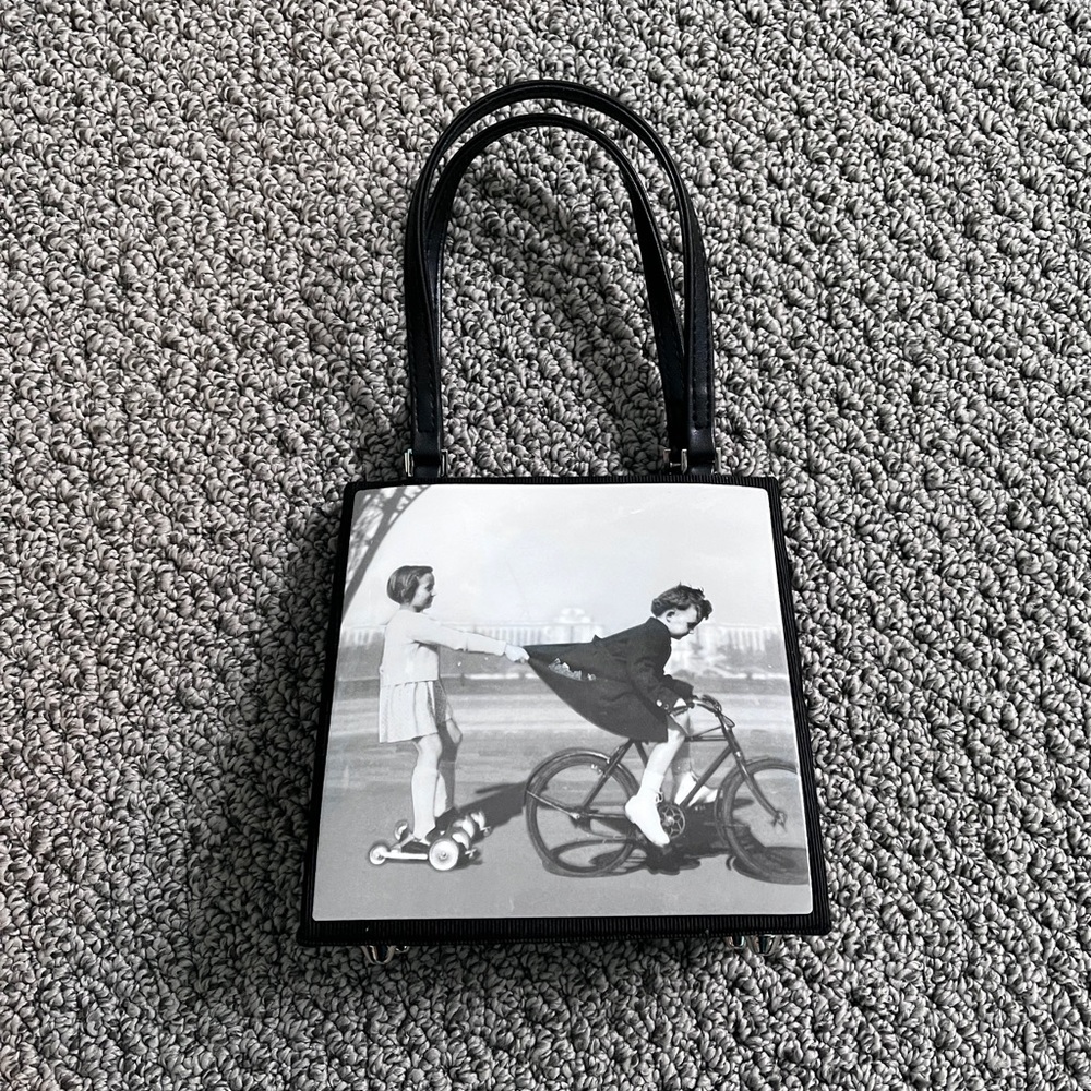 FREE SHIPPING Black and White Vintage Photo Handbag Crossbody bag